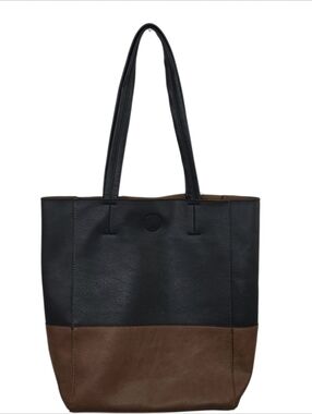Seven Days Lifestyle & Dreams Black & Brown Vegan Leather Tote Bag Large